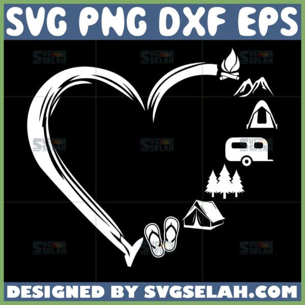 camping gear heart svg camping lover svg