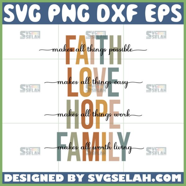 faith love hope family svg